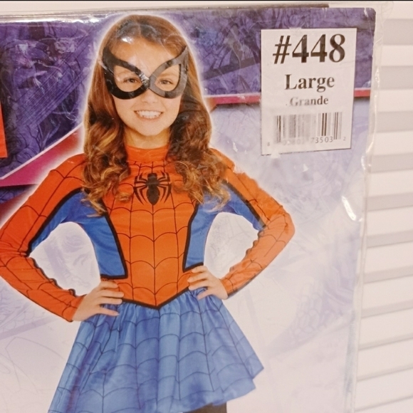 NWT Marvel Girls Red Blue Spider-Girl Halloween Costume Child Girls Large Hero - Picture 3 of 6